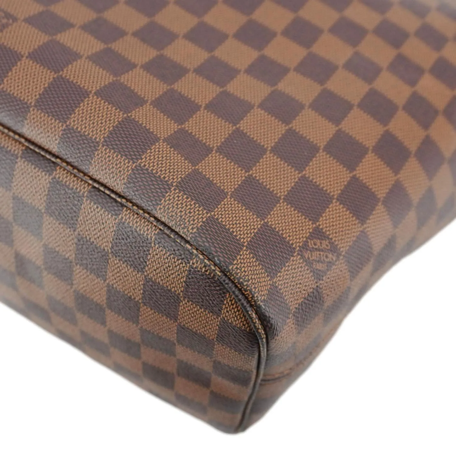 LOUIS VUITTON Neverfull MM Damier Ebene Shoulder Bag Brown