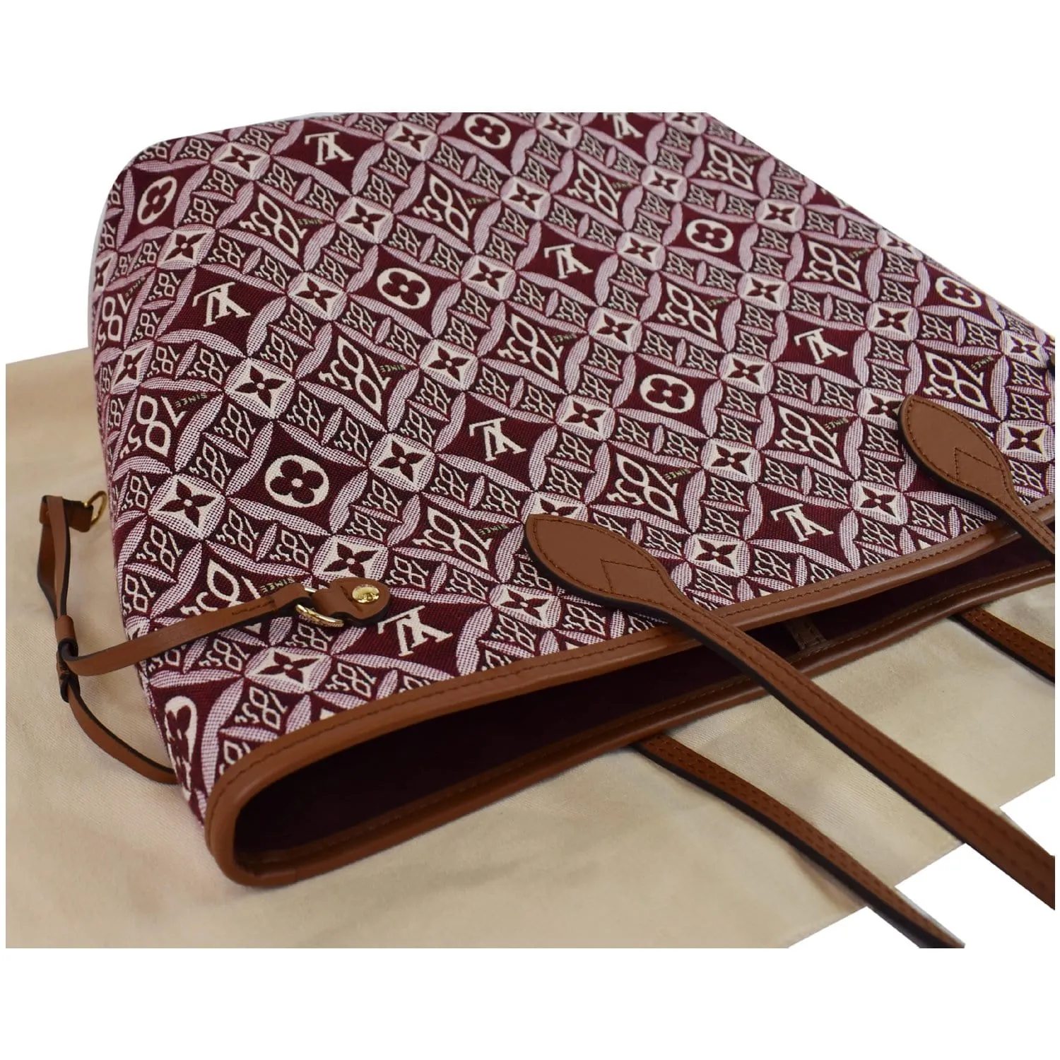 LOUIS VUITTON Neverfull MM Since 1854 Jacquard Shoulder Bag Bordeaux Red
