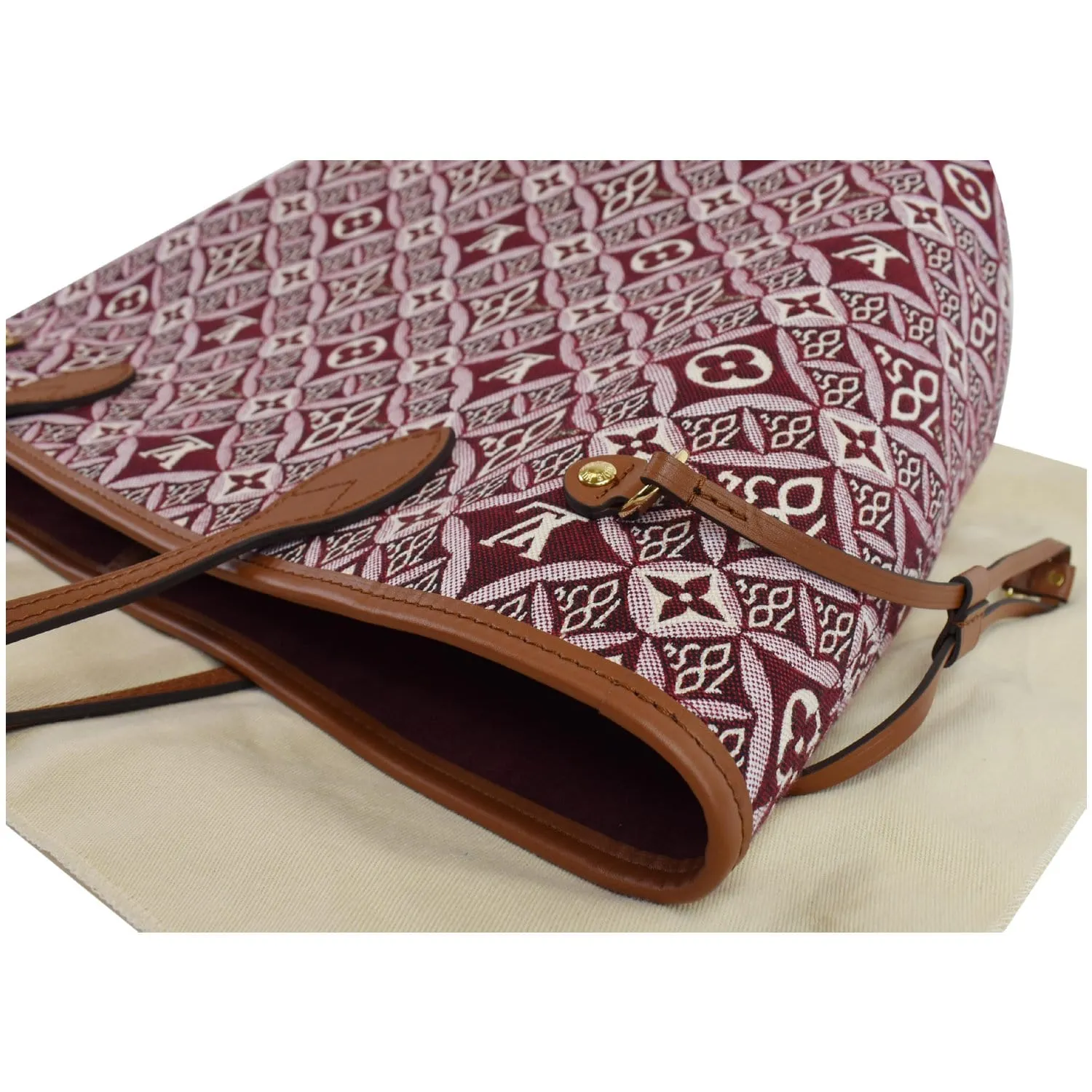 LOUIS VUITTON Neverfull MM Since 1854 Jacquard Shoulder Bag Bordeaux Red