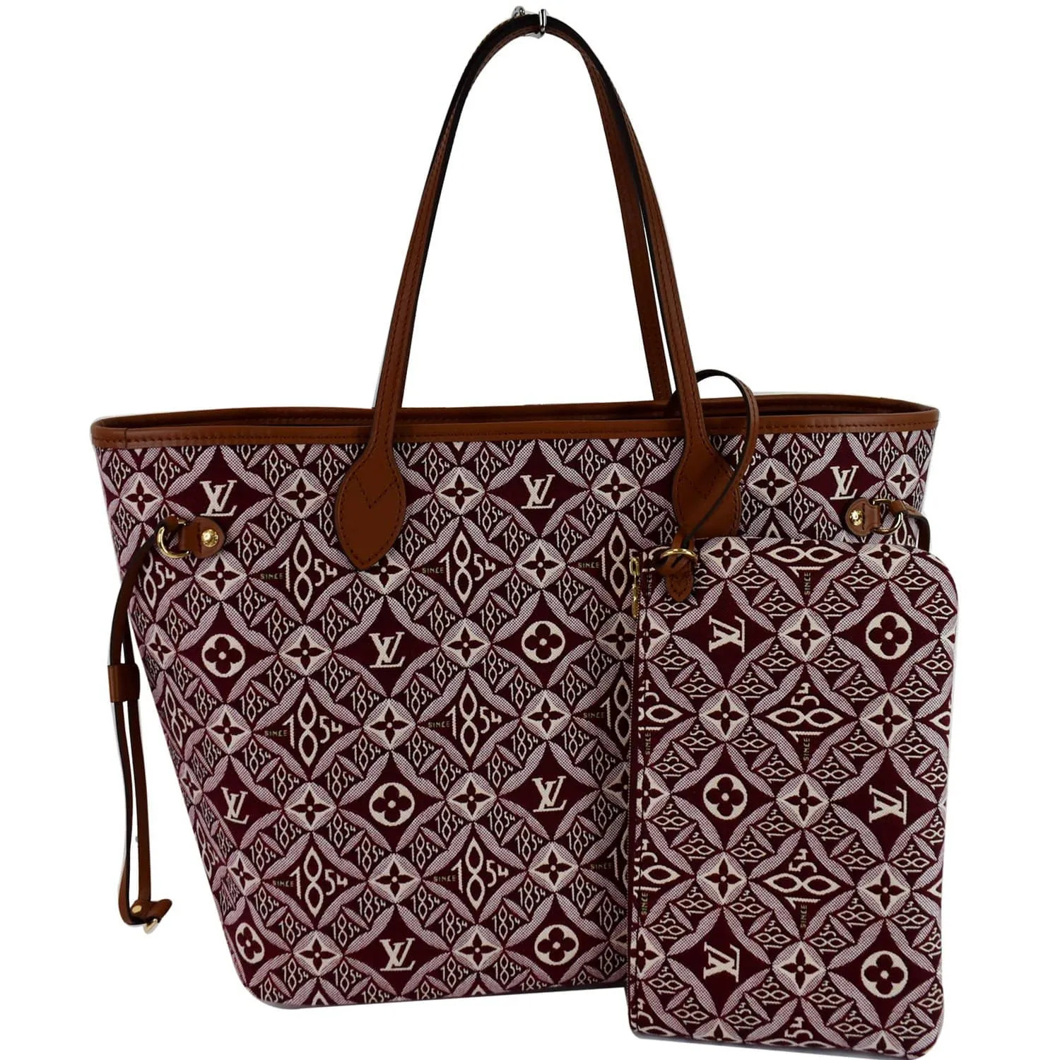 LOUIS VUITTON Neverfull MM Since 1854 Jacquard Shoulder Bag Bordeaux Red