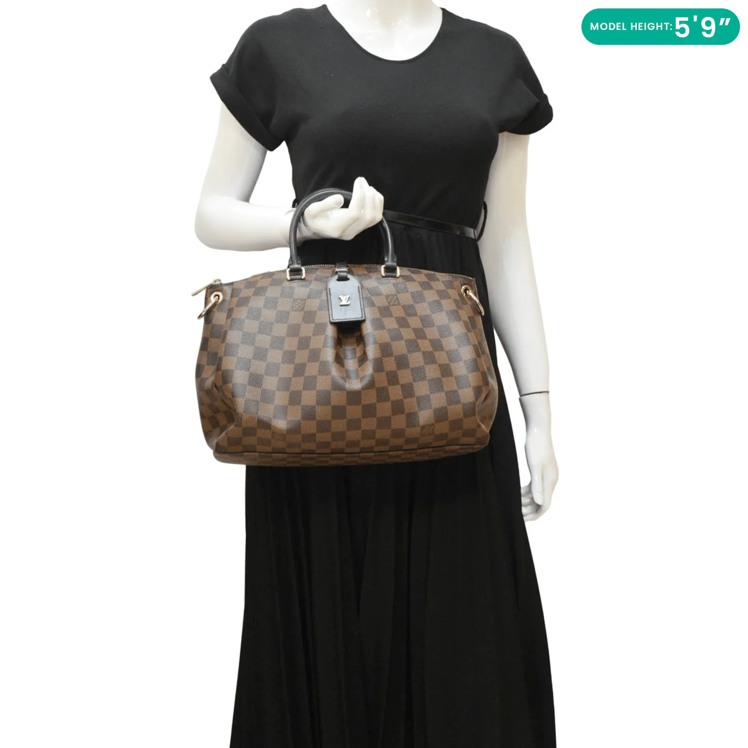 LOUIS VUITTON Odeon MM Damier Ebene Shoulder Bag Black