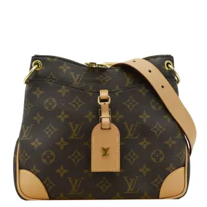 LOUIS VUITTON Odeon PM Monogram Canvas Shoulder Bag Brown