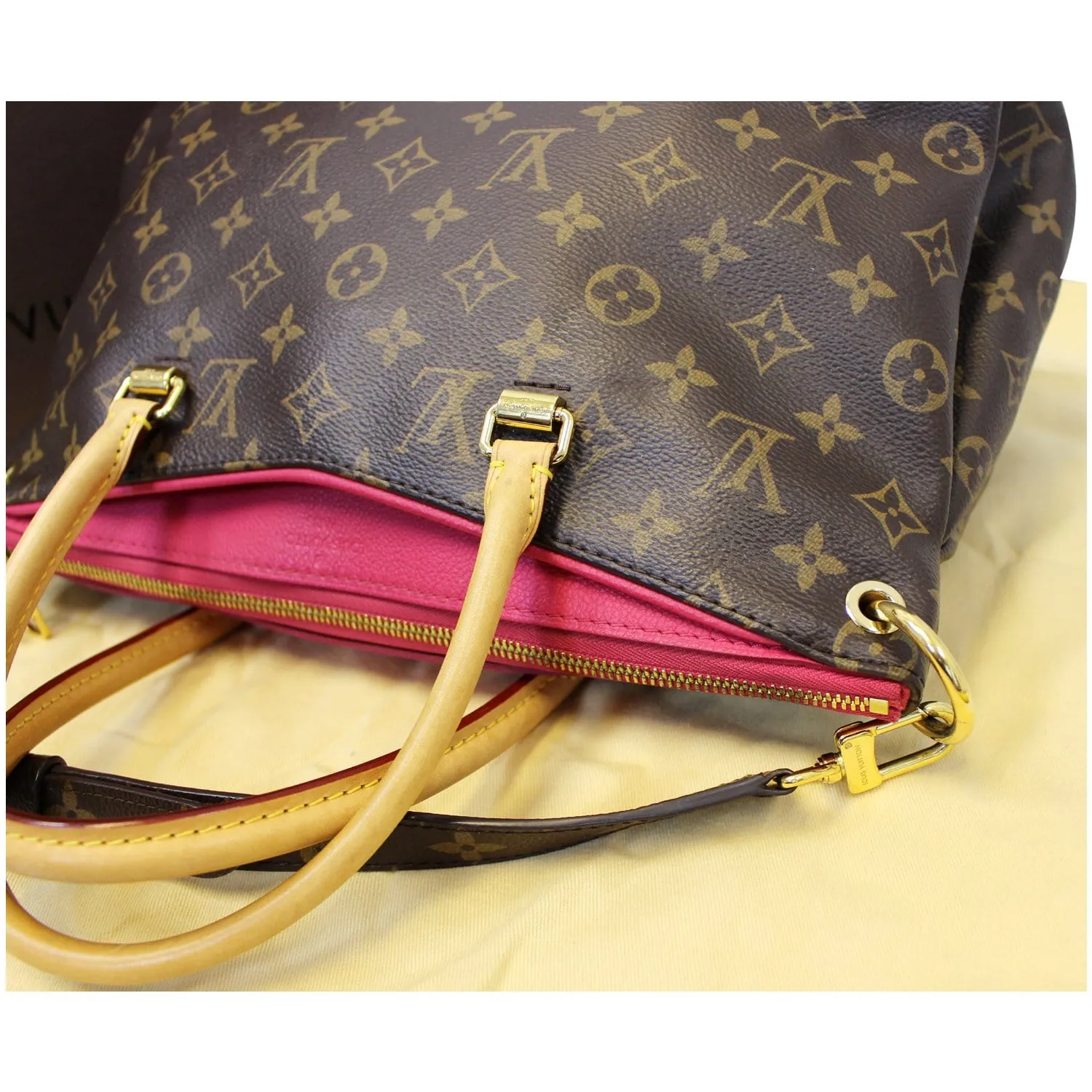 LOUIS VUITTON Pallas Monogram Canvas 2Way Shoulder Bag Cerise
