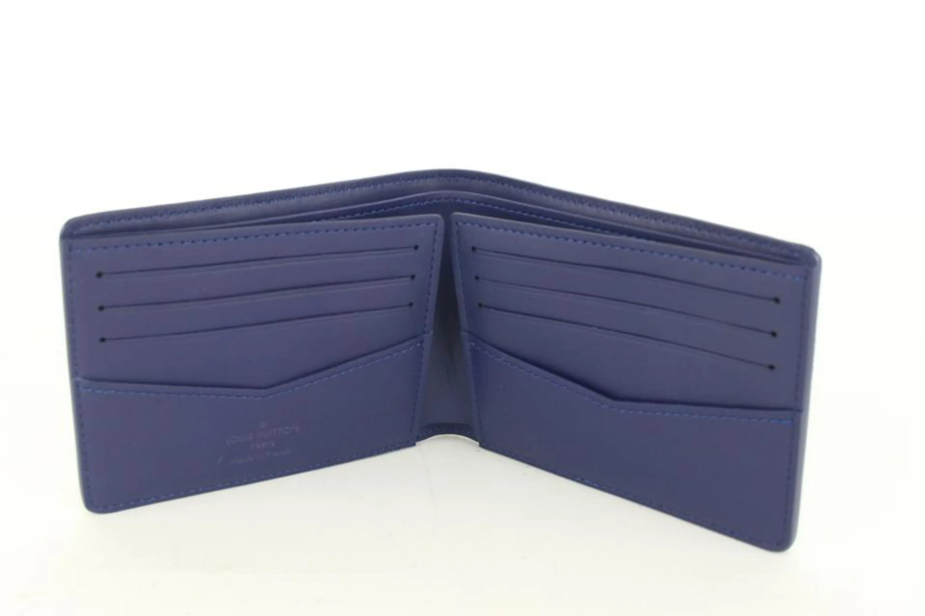 Louis Vuitton Virgil Abloh Blue Monogram Bandana Slender Wallet 76lk67s