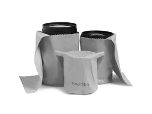 MagicFiber Microfiber Camera Lens Pouches (3 Pack) Ultra Soft Bags with Built-in Cloth for Cleaning and Storing Camera Lenses