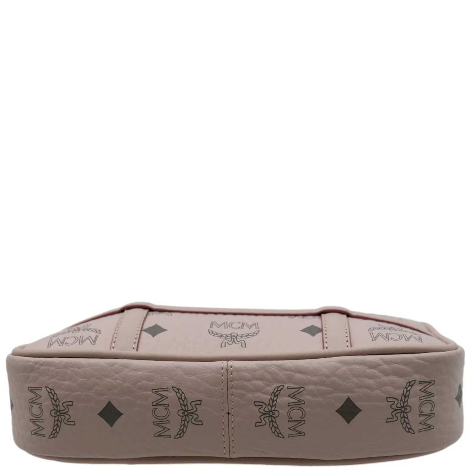 MCM Delmy Visetos Monogram Canvas  Leather Shoulder Bag Pink