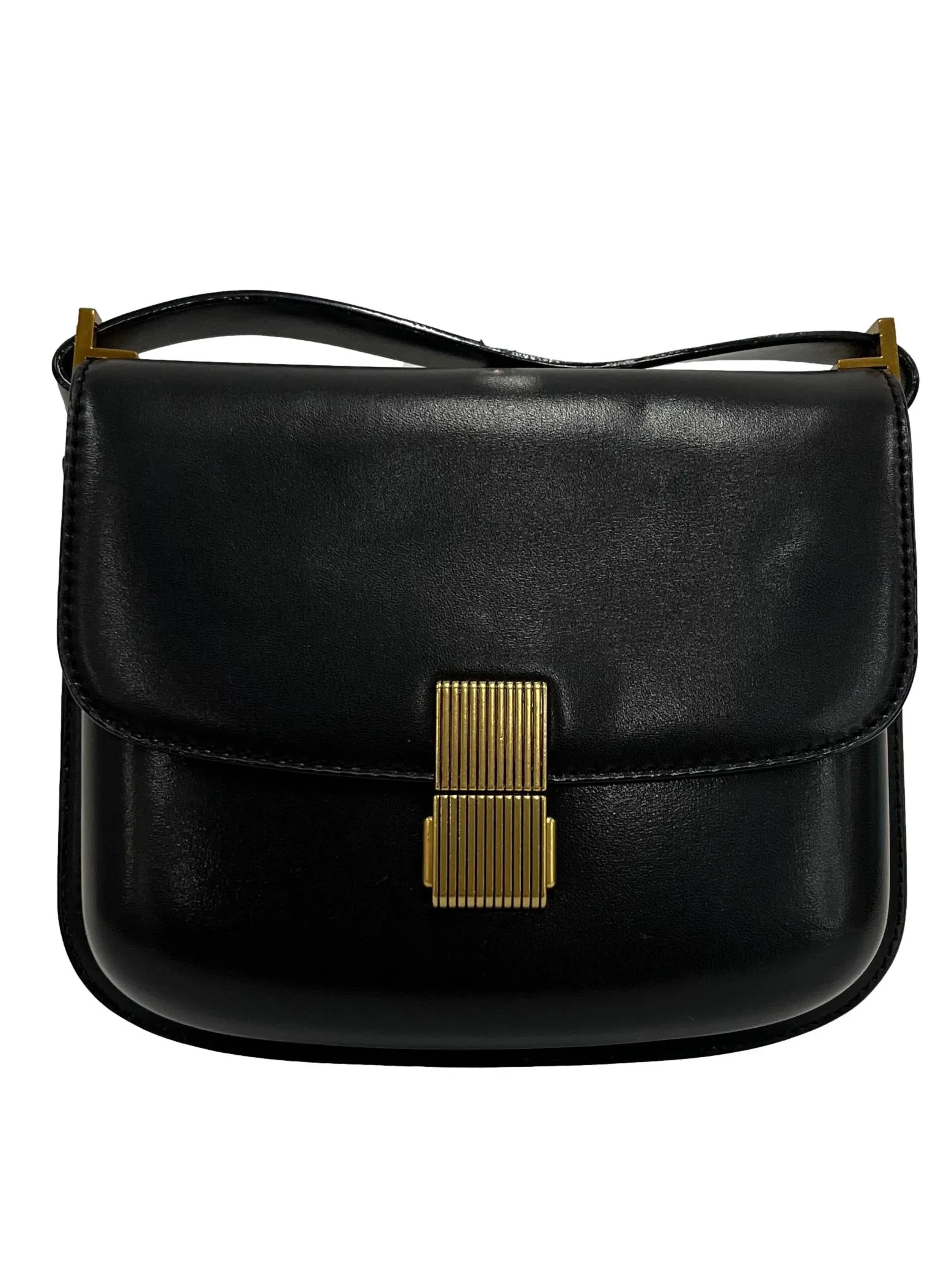 Metallic Push Lock Shoulder Bag