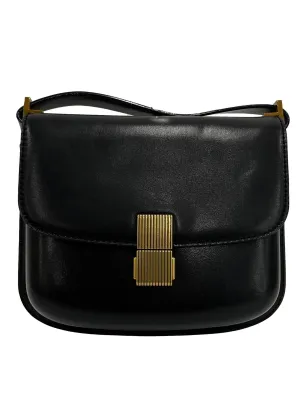 Metallic Push Lock Shoulder Bag