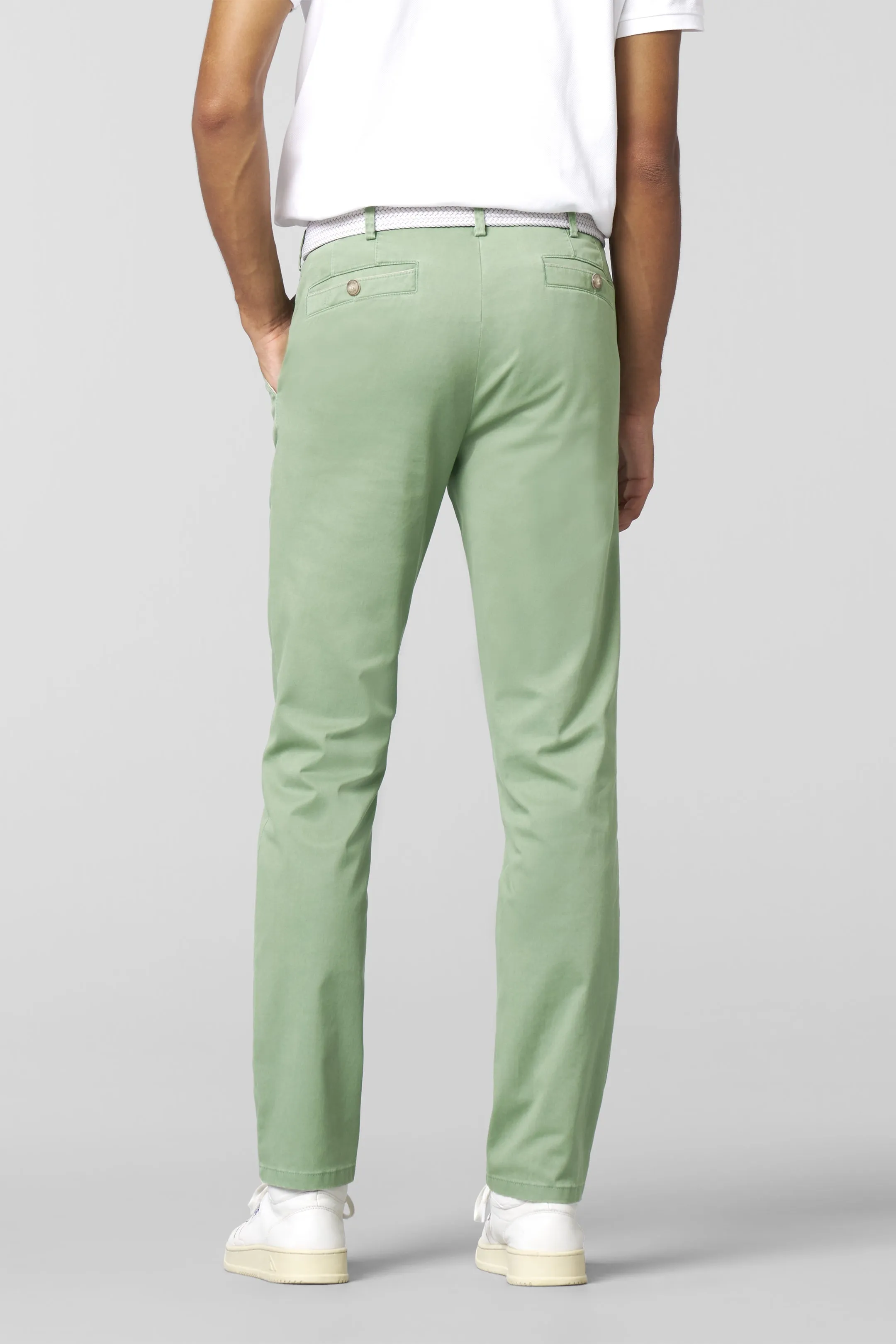 MEYER New York Trousers - 5054 Summer Stretch Twill Chinos - Sage