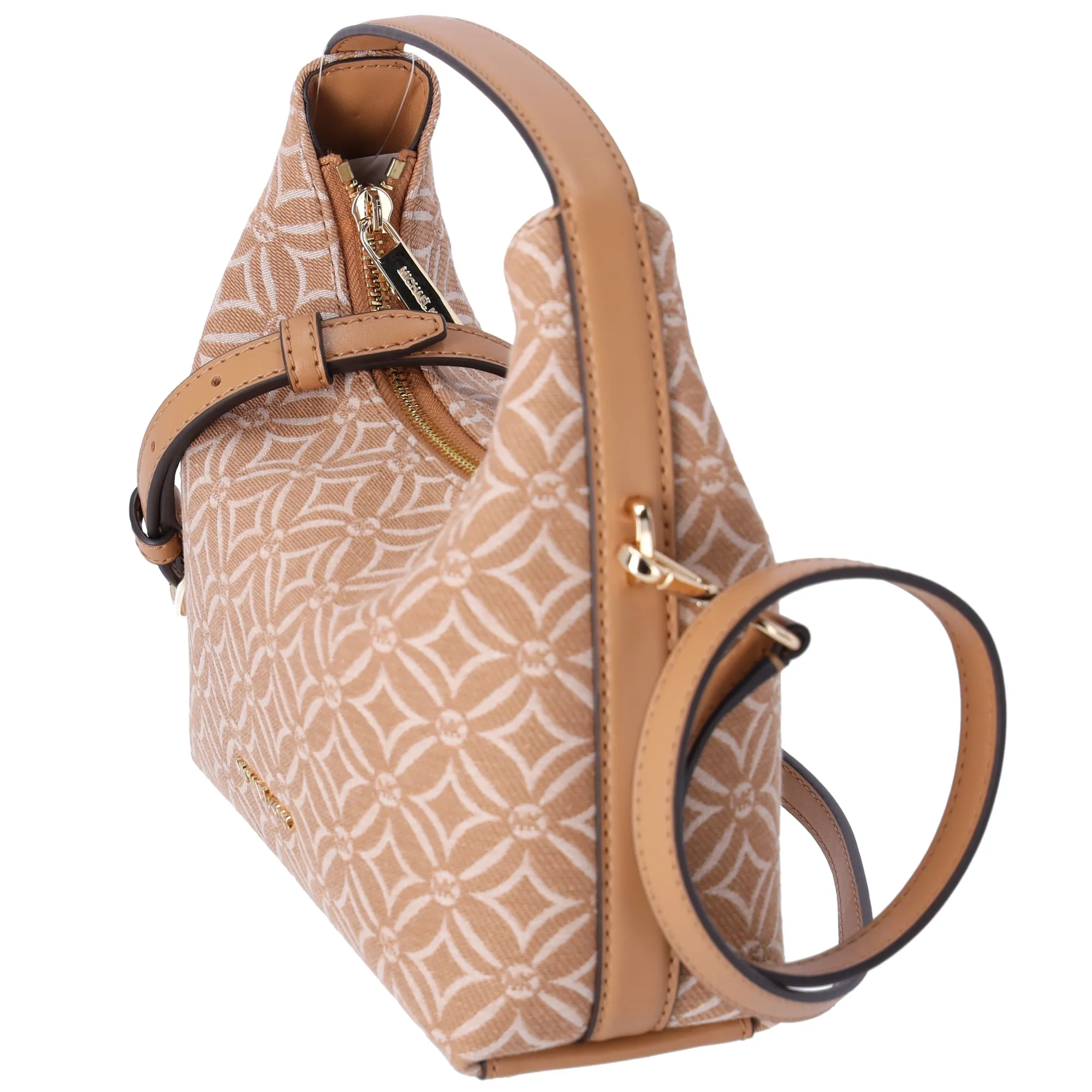 Michael Kors Ember Small Shoulder Crossbody Bag MK Jacquard Deer Tan Multi