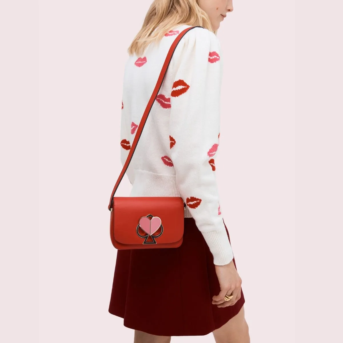 Nicola Twistlock Small Hot Chili Shoulder Bag