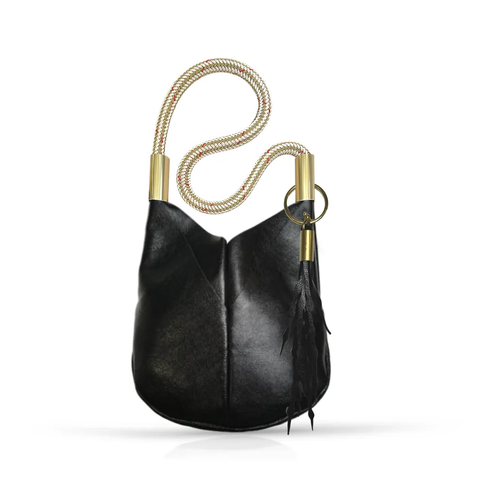 Original Wildwood Bag | Small Crossbody in Black Metallic Leather