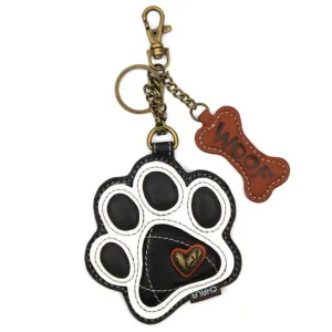 Paw Print B&W - Key Fob/Coin Purse