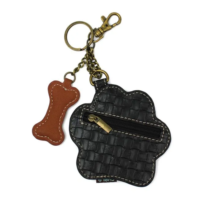 Paw Print B&W - Key Fob/Coin Purse