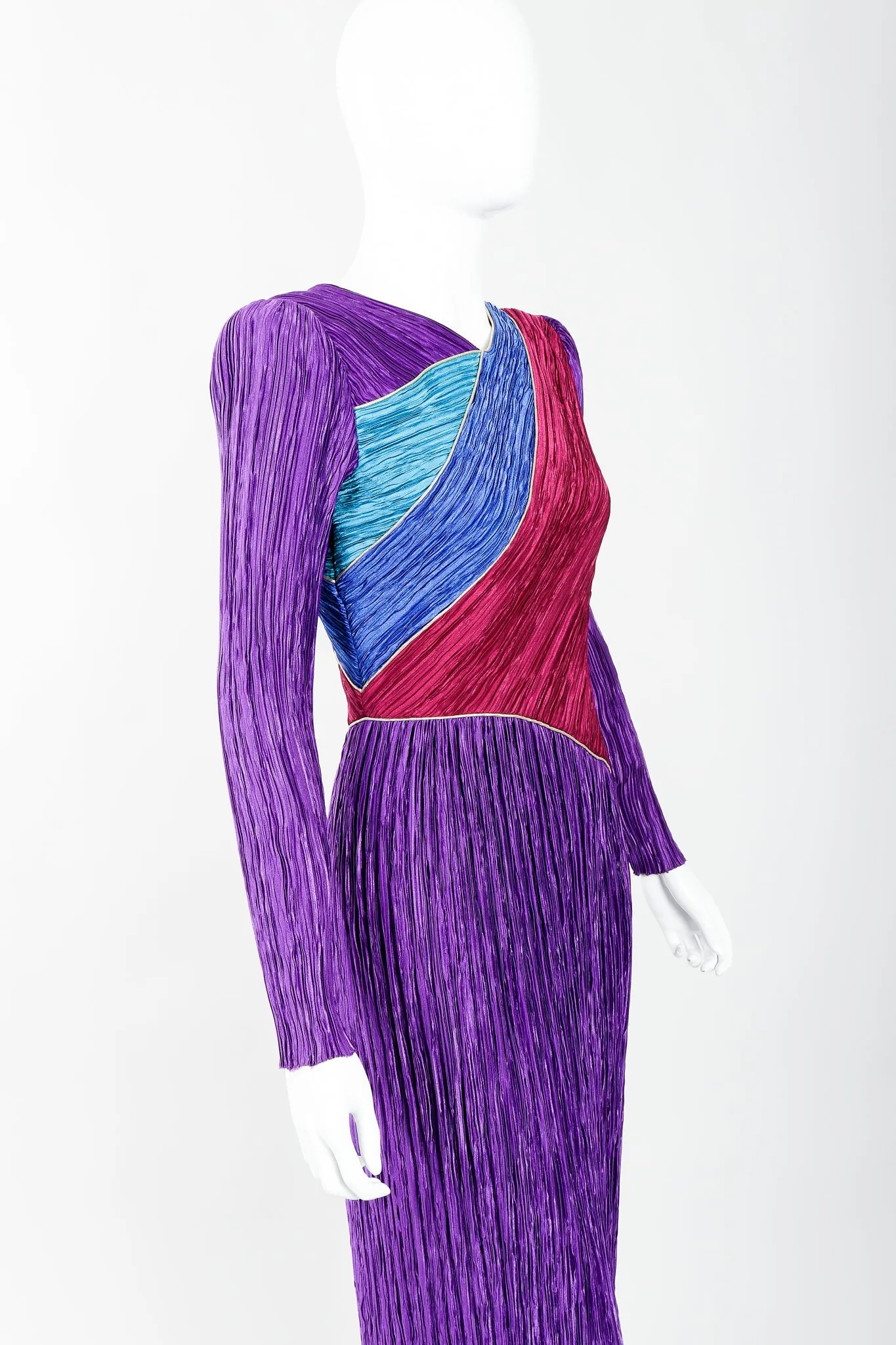Pleated Bias Bodice Dress