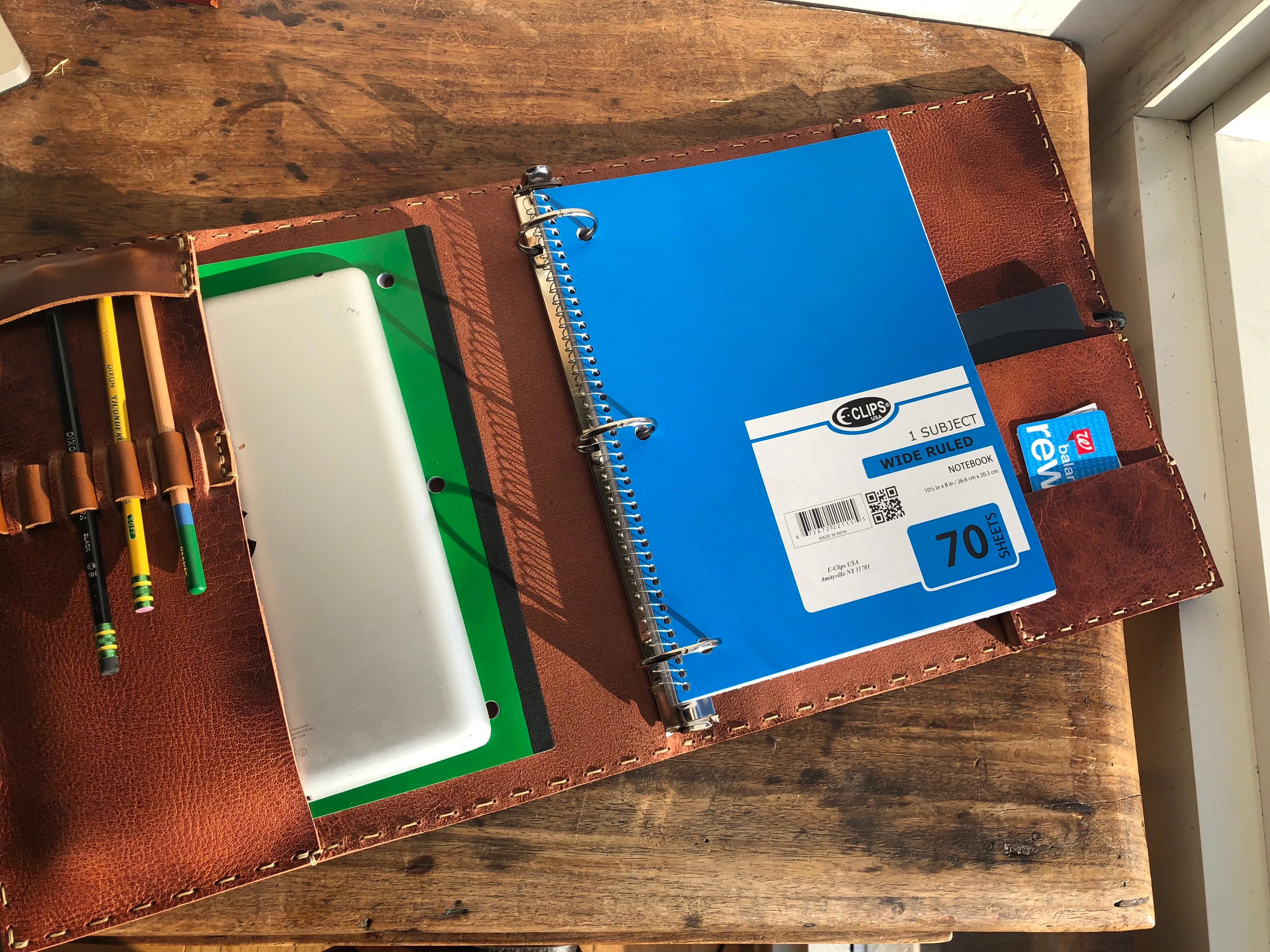Pocket Binder / Leather Notebook Binder / 3 Ring Notebook Portfolio / Made in NYC