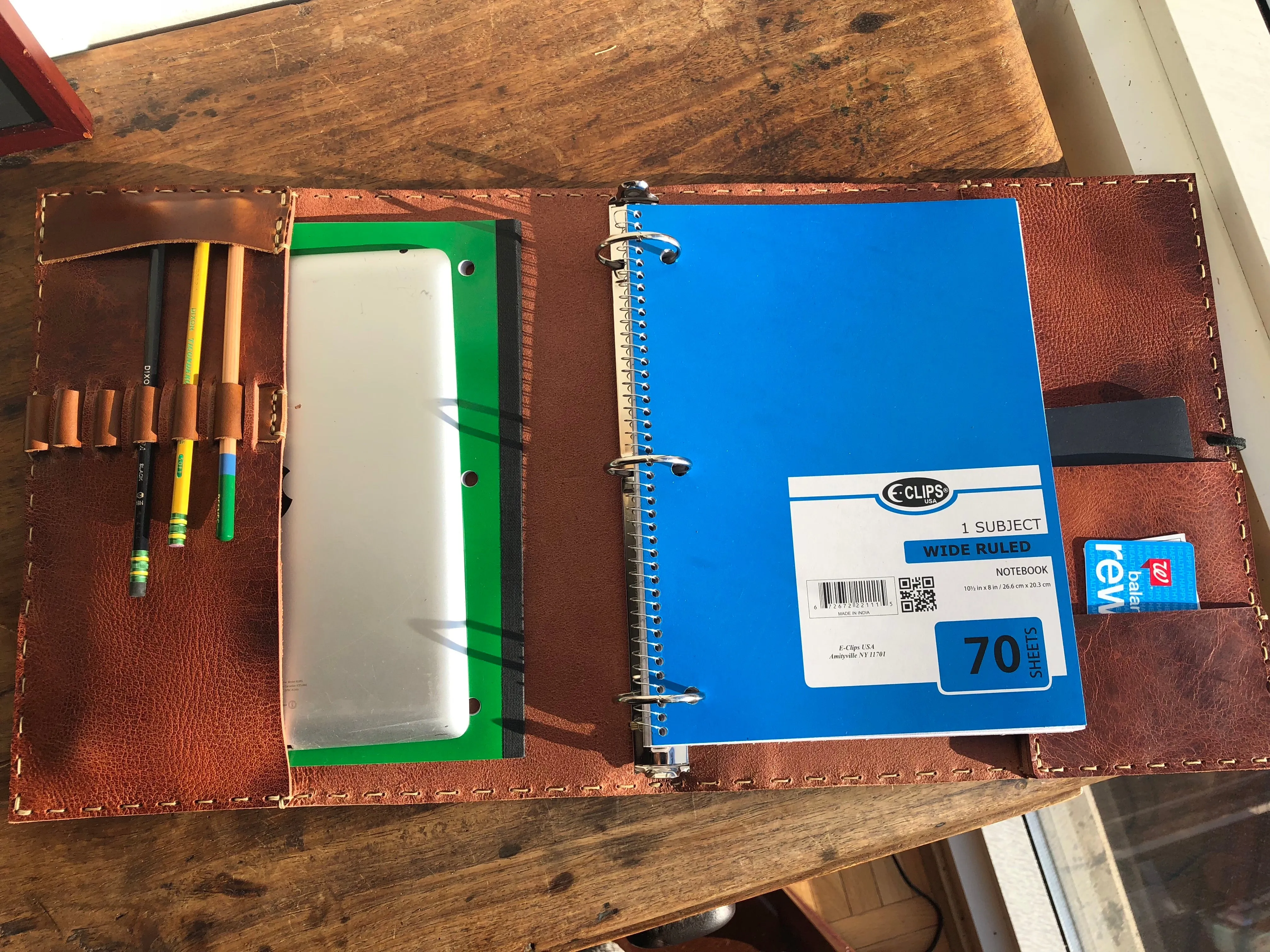 Pocket Binder / Leather Notebook Binder / 3 Ring Notebook Portfolio / Made in NYC