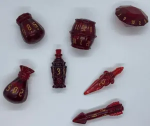 PolyHero Rogue Dice Set - Roguish Rouge