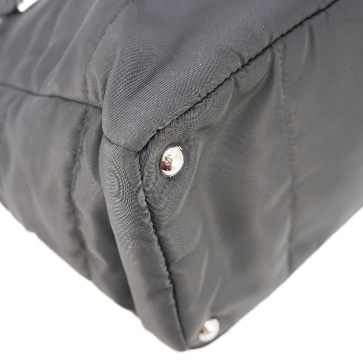 PRADA Tessuto Bomber Nylon Shopping Tote Bag Black