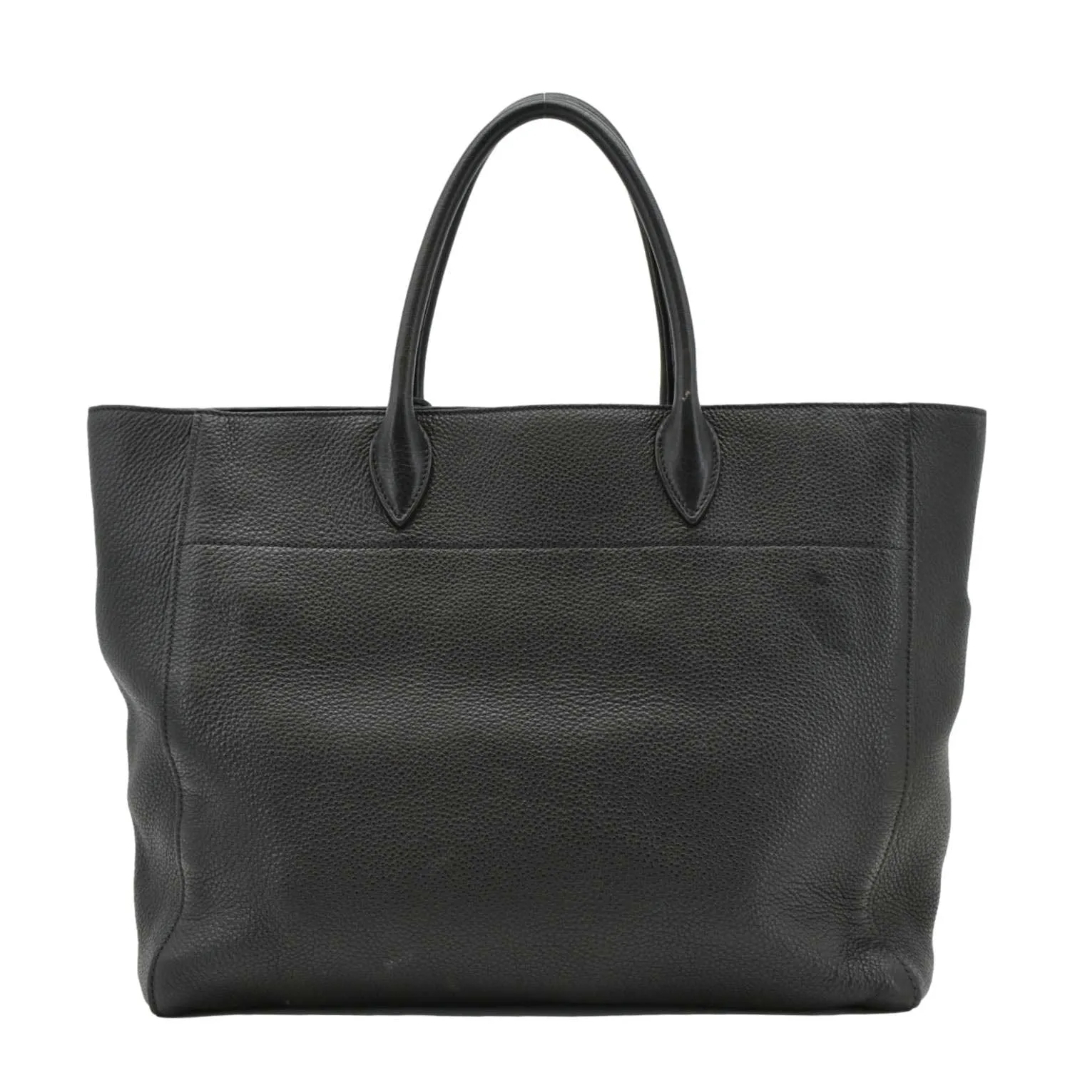 PRADA Vitello Daino Large Leather Tote Bag Black
