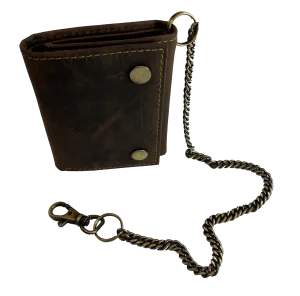 "The Road Rash" RFID Trifold Chain Wallet