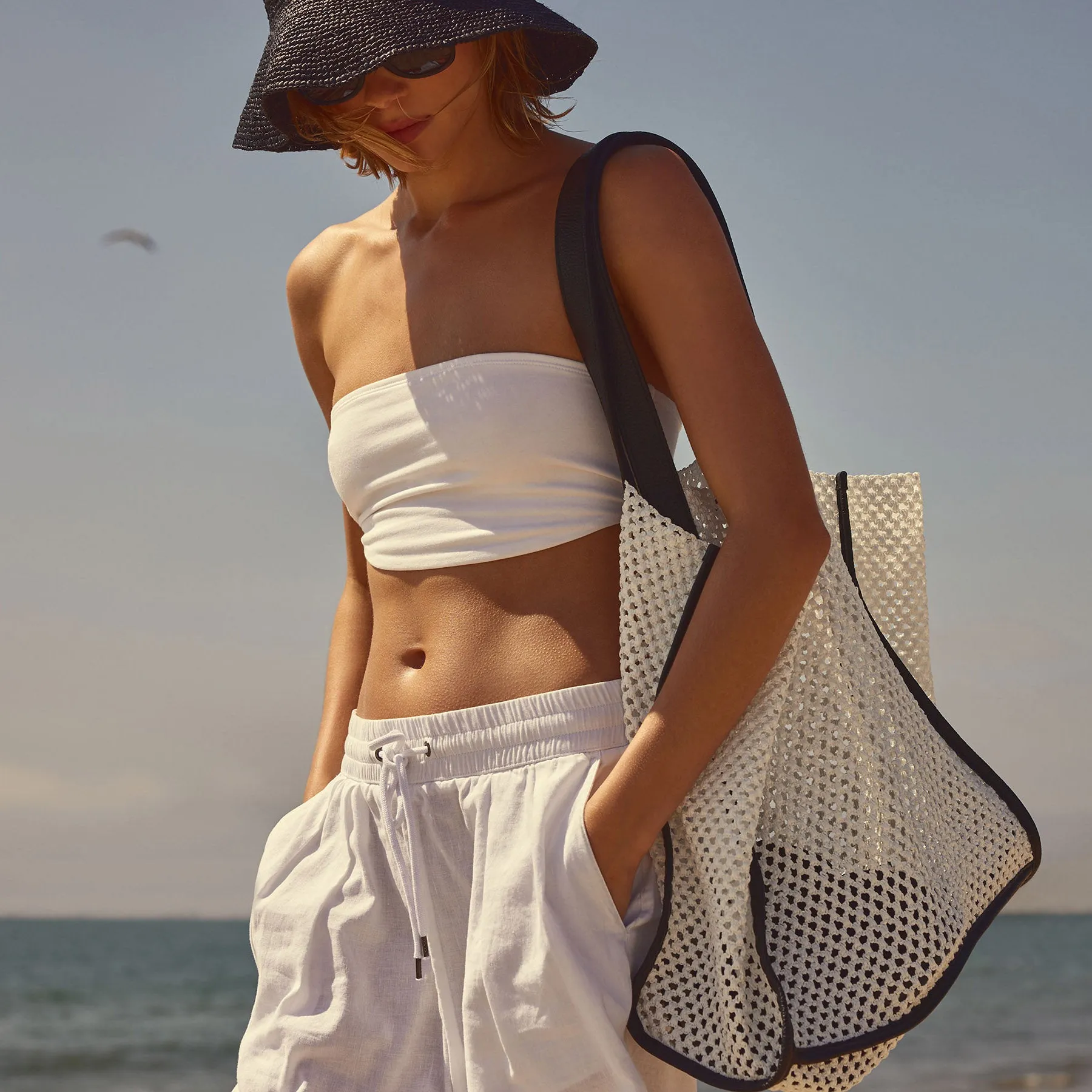 Raffia Tote - White Sand