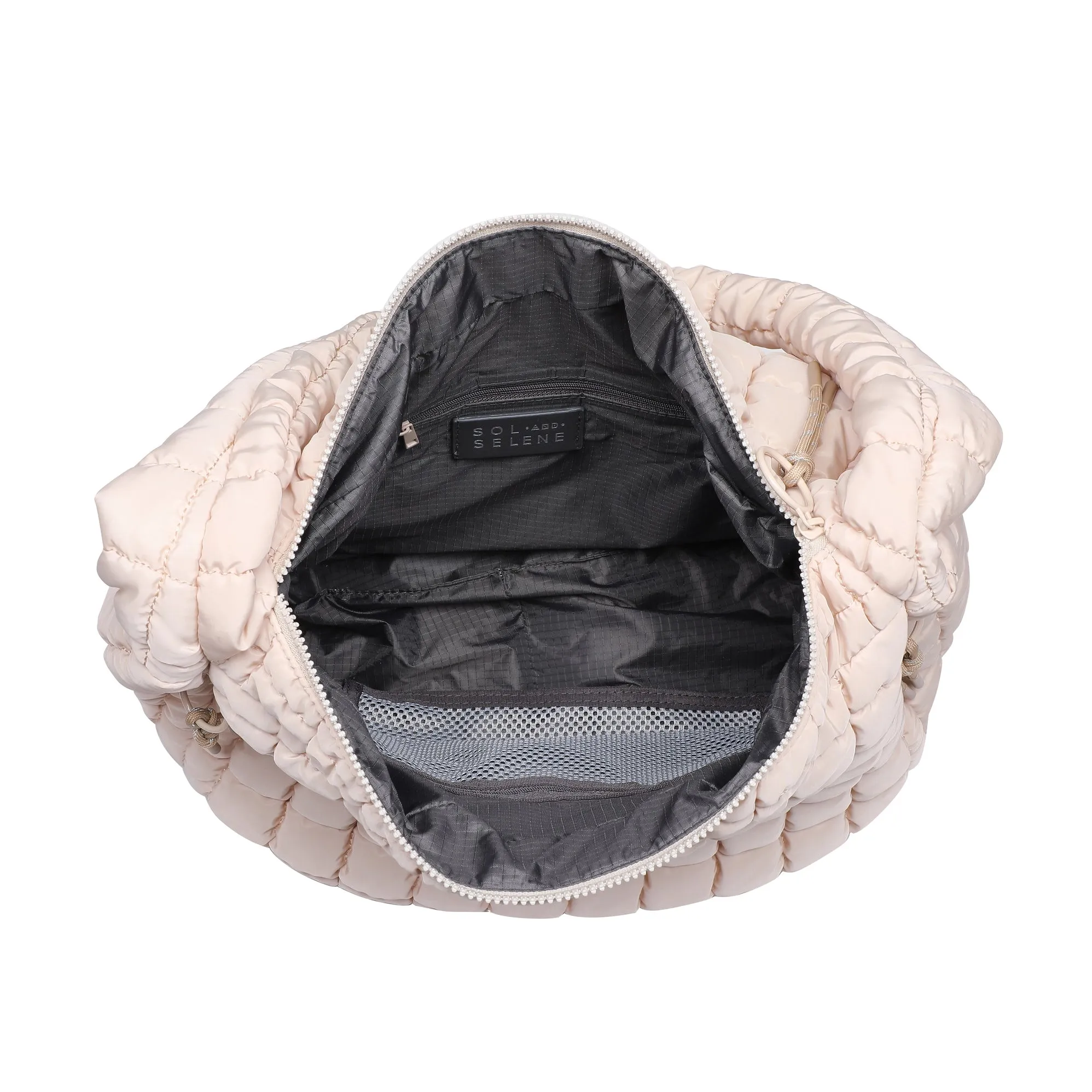 Revive Puffer Hobo Bag Cream