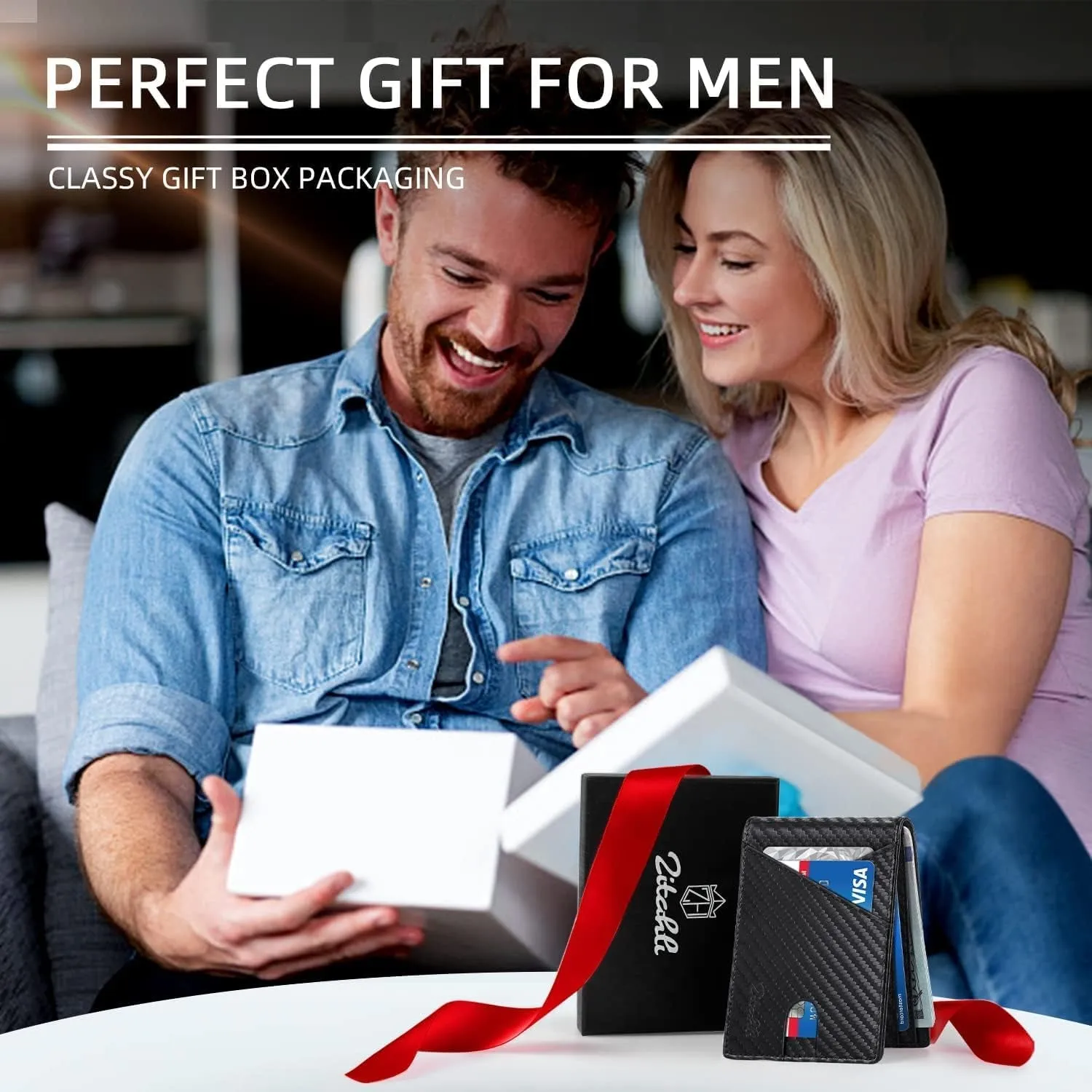 RFID Blocking Carbon Fiber Bifold Wallet for Men