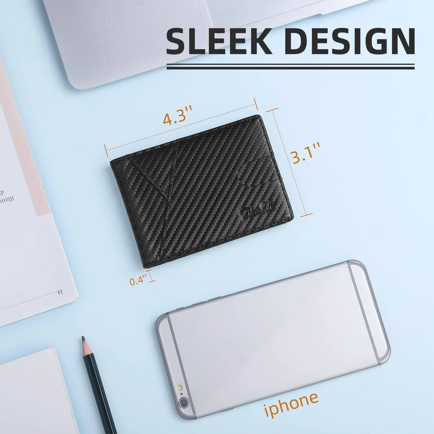 RFID Blocking Carbon Fiber Bifold Wallet for Men