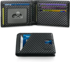 RFID Blocking Carbon Fiber Bifold Wallet for Men