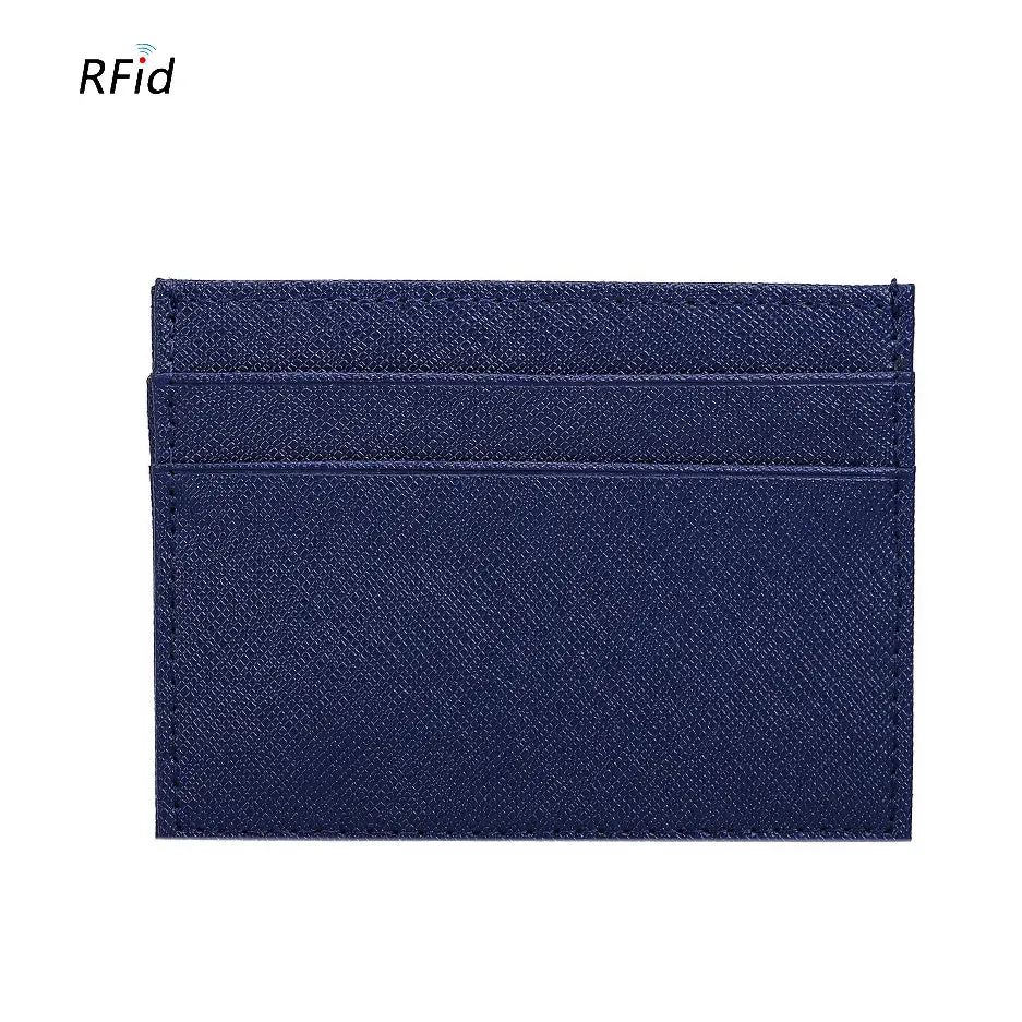 RFID Genuine Leather Credit Card Holder Candy Color Business Card Holder ID Card Case
