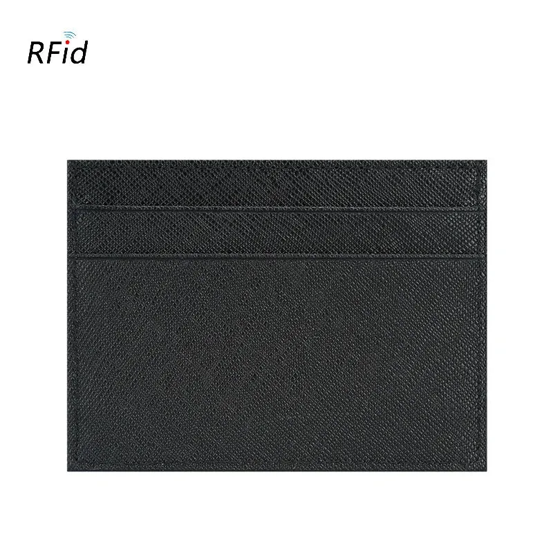 RFID Genuine Leather Credit Card Holder Candy Color Business Card Holder ID Card Case