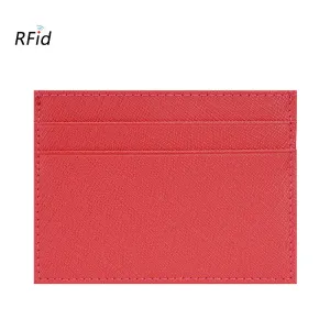 RFID Genuine Leather Credit Card Holder Candy Color Business Card Holder ID Card Case