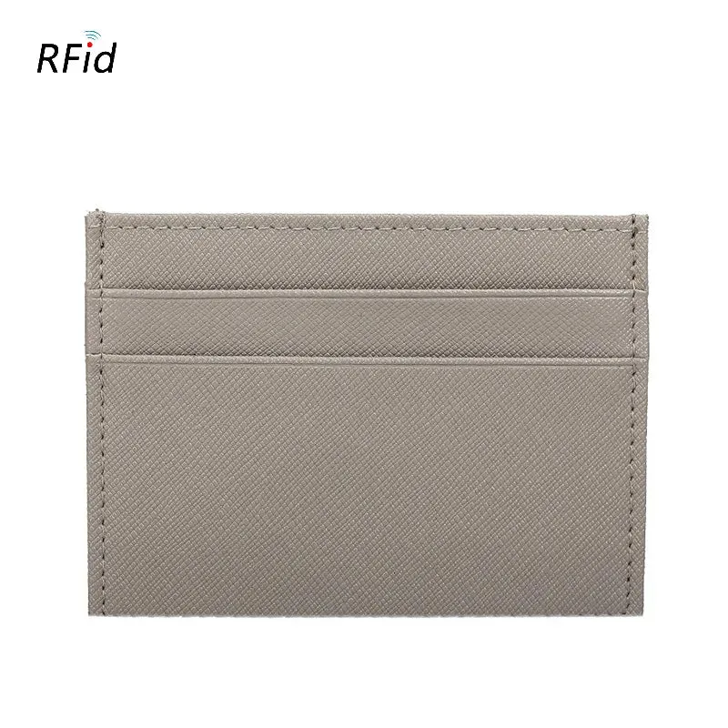 RFID Genuine Leather Credit Card Holder Candy Color Business Card Holder ID Card Case