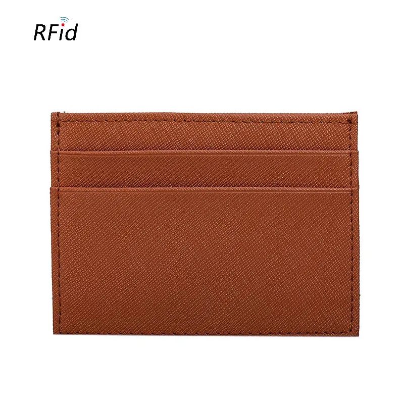 RFID Genuine Leather Credit Card Holder Candy Color Business Card Holder ID Card Case