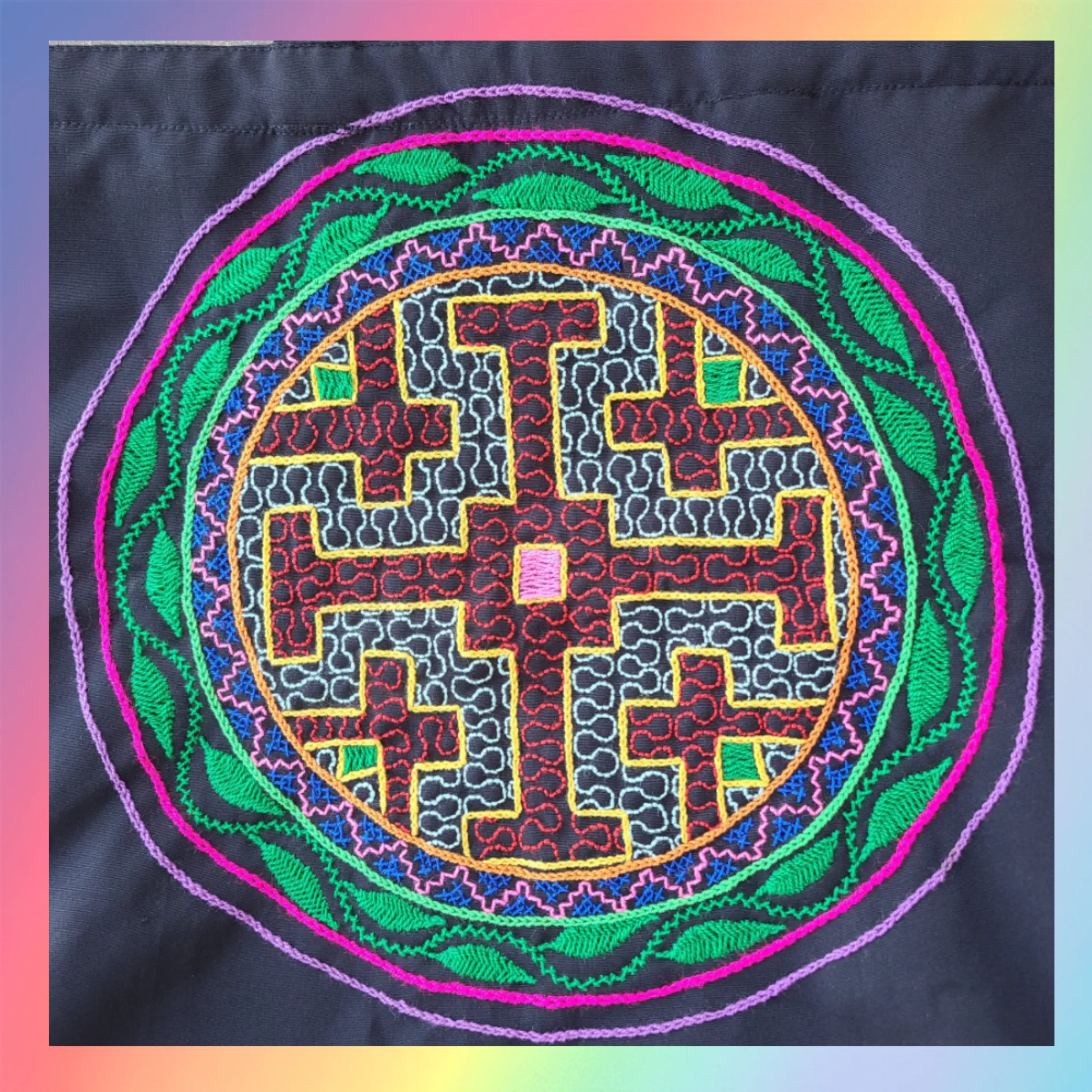 Shipibo Embroidered Sacred Tote Bag - Shaman's Vision