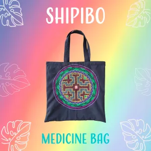 Shipibo Embroidered Sacred Tote Bag - Shaman's Vision
