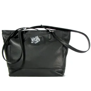 Soft Embroidered Tote Bag- Silver Rose