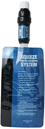 SP129 Squeeze Water Filtration System w/ Two 32Oz Squeeze Pouches