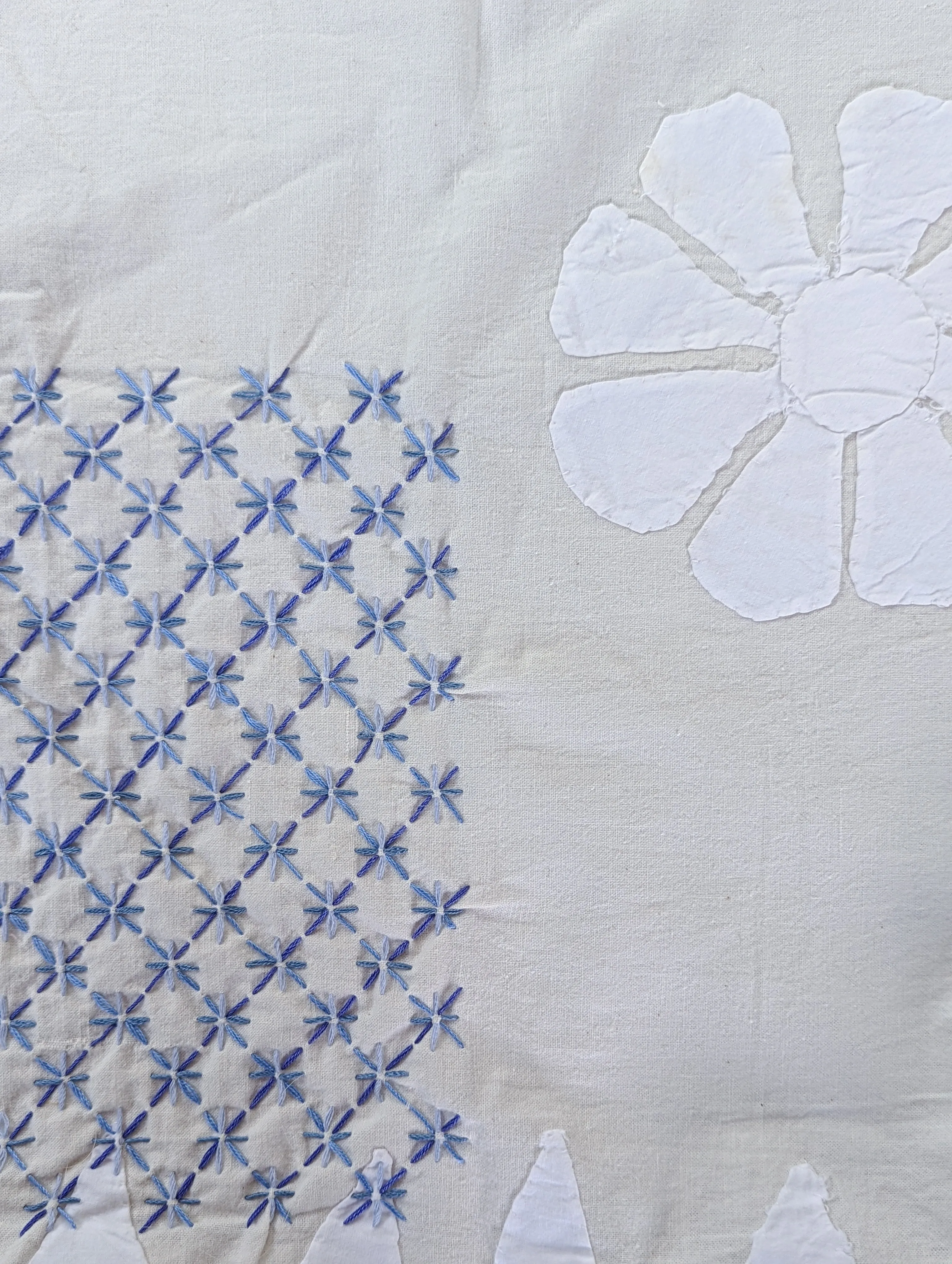 The Hand Embroidered  Dawn Tote - BLUES