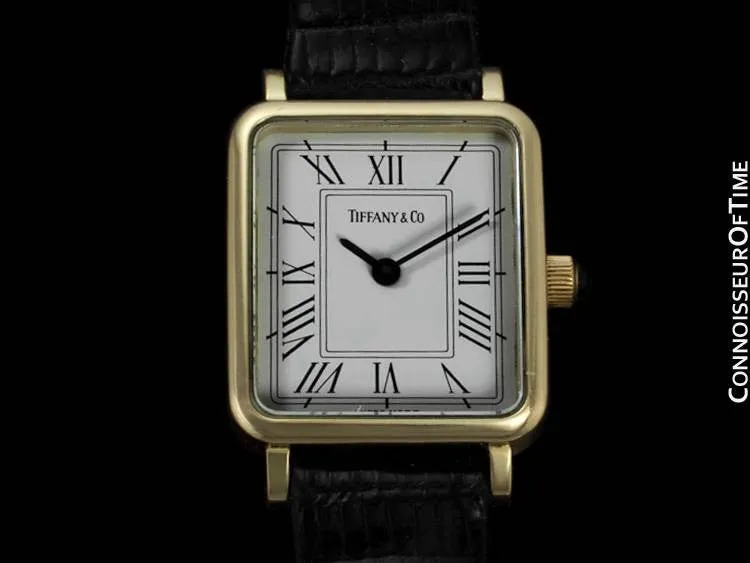 Tiffany & Co. Ladies Rectangular Portfolio Watch - 14K Gold