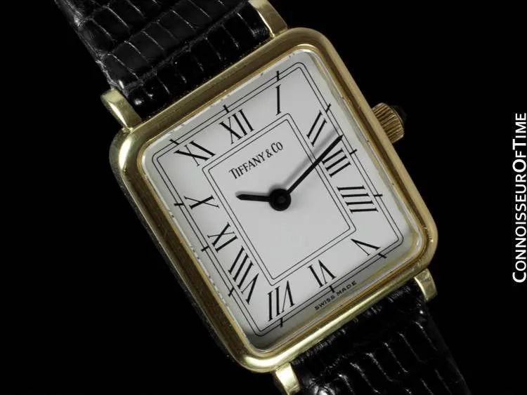 Tiffany & Co. Ladies Rectangular Portfolio Watch - 14K Gold