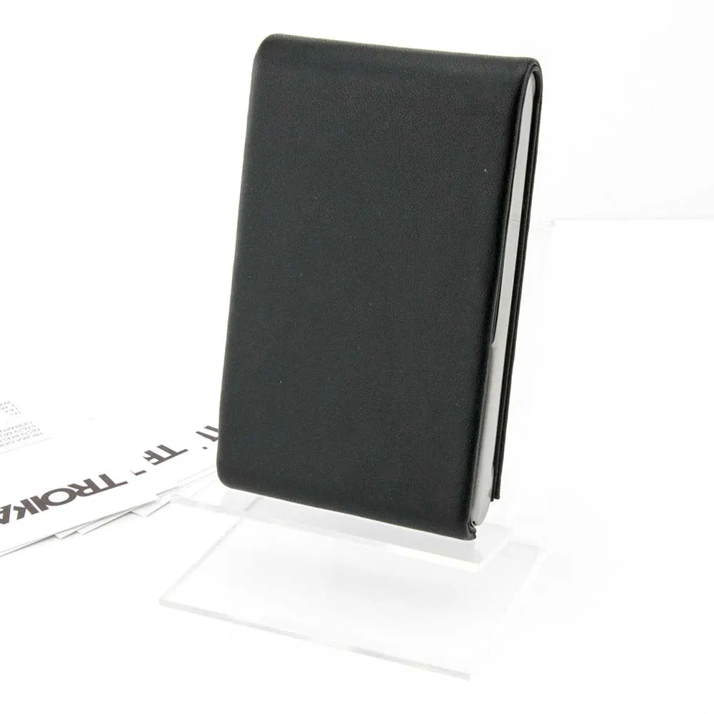 TROIKA Business or Credit Card Case in Fine Leather - Midnight Black