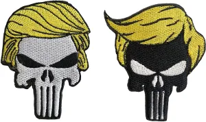 Trump Skull Patch Sew or Iron on Patches Skull Donald Trump President for Clothing Jackets Backpacks Jeans #1