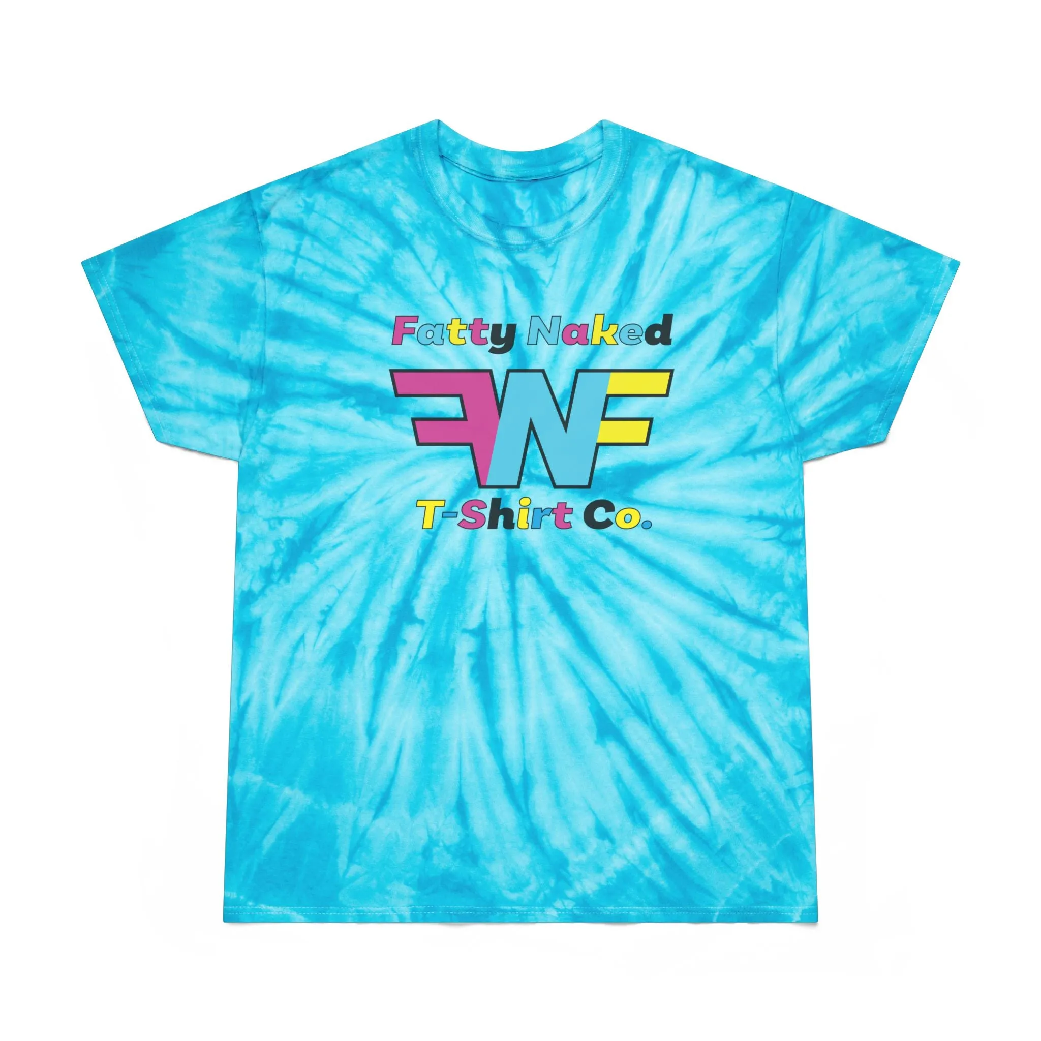 Vibrant Tie-Dye Tee with 'Fatty Naked' Design - Perfect for Summer Vibes