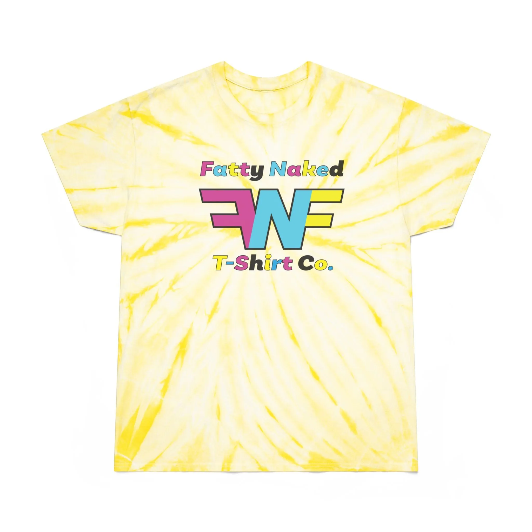 Vibrant Tie-Dye Tee with 'Fatty Naked' Design - Perfect for Summer Vibes