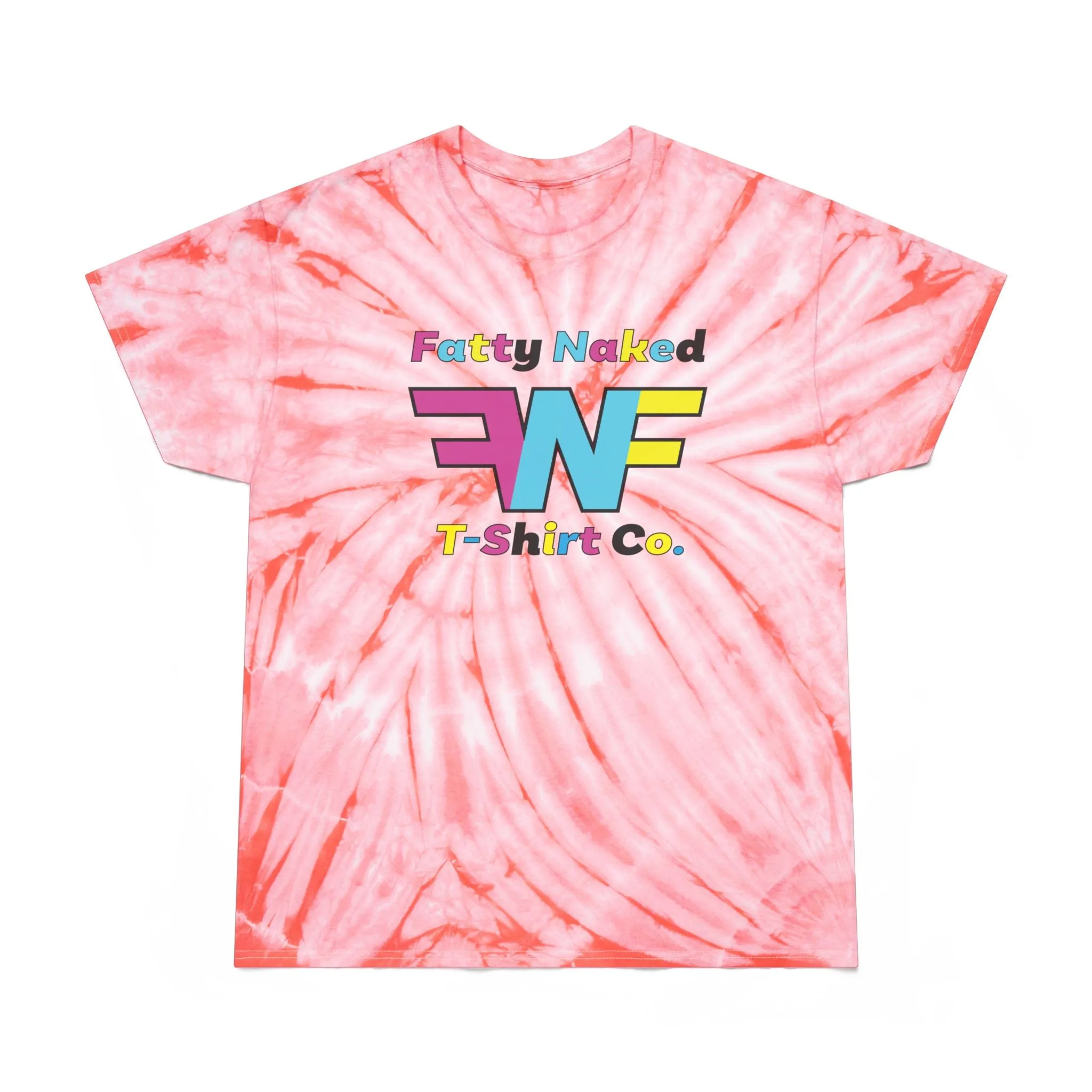 Vibrant Tie-Dye Tee with 'Fatty Naked' Design - Perfect for Summer Vibes