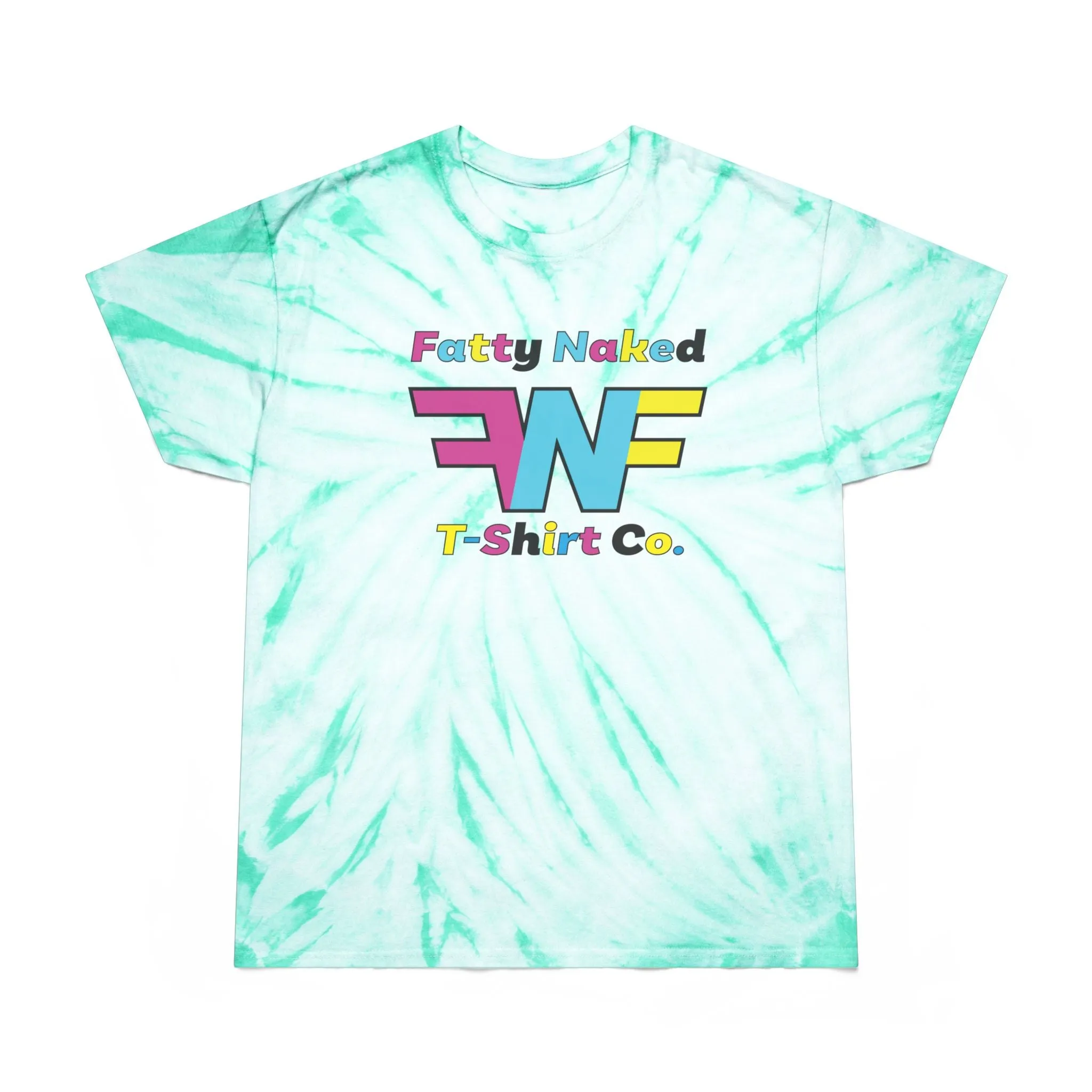 Vibrant Tie-Dye Tee with 'Fatty Naked' Design - Perfect for Summer Vibes
