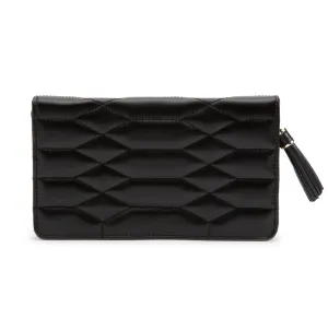 WOLF Small Quilted Leather Jewelry Portfolio in Black Leather