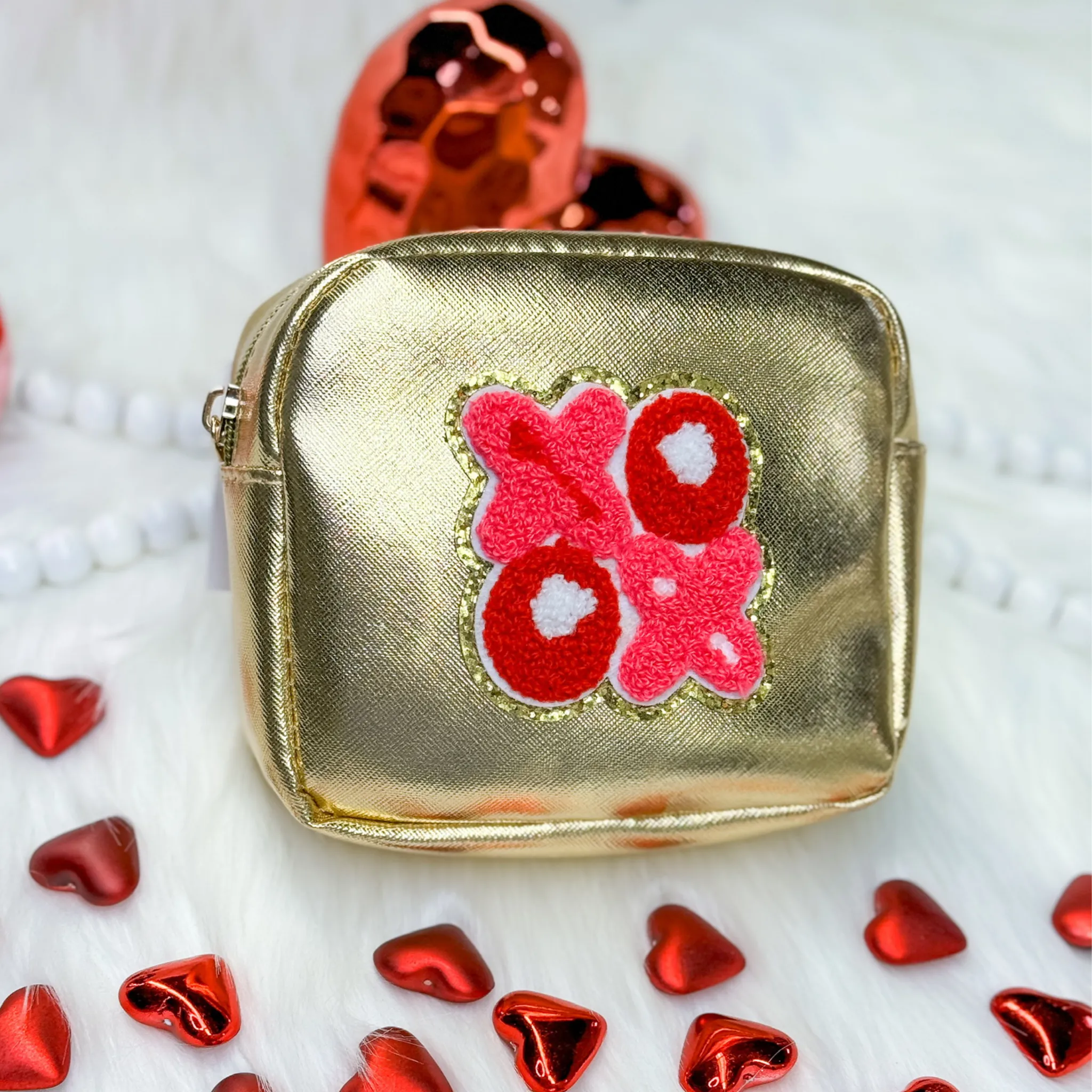 XOXO Gold Chenille Patch Bag